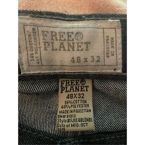 Free Planet Men’s Fit & Slim Straight Jeans Blue Size 48x32 - Picture 9 of 12